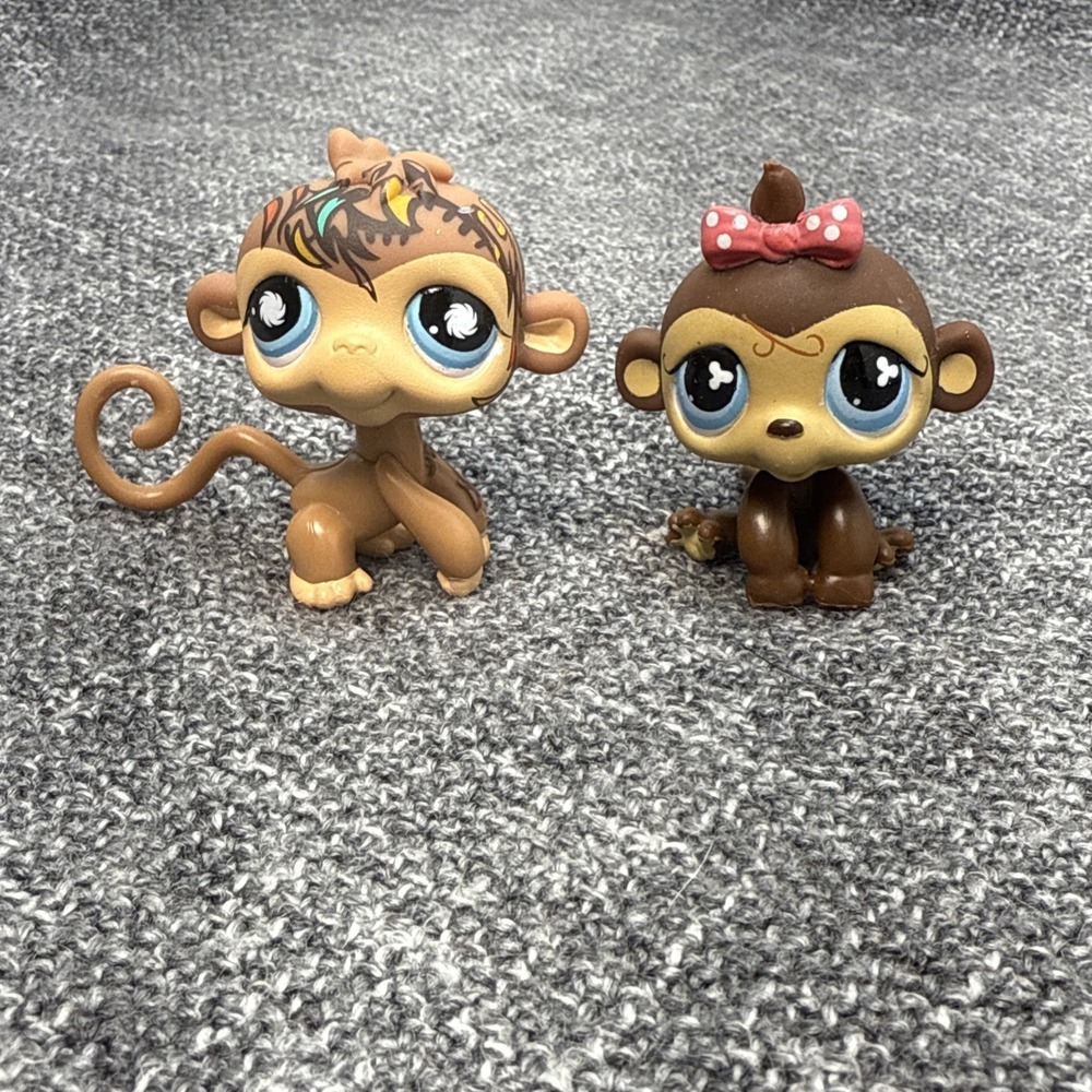 Littlest Pet Shop LPS #501 Monkey 2006 & #946 Monkey 2007 Hasbro
